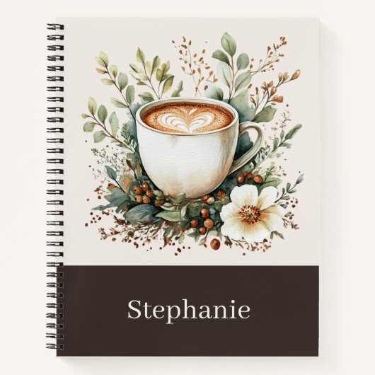 Floral Coffee Mug Personalized Notizblock (Vorderseite)