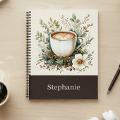 Floral Coffee Mug Personalized Notizblock