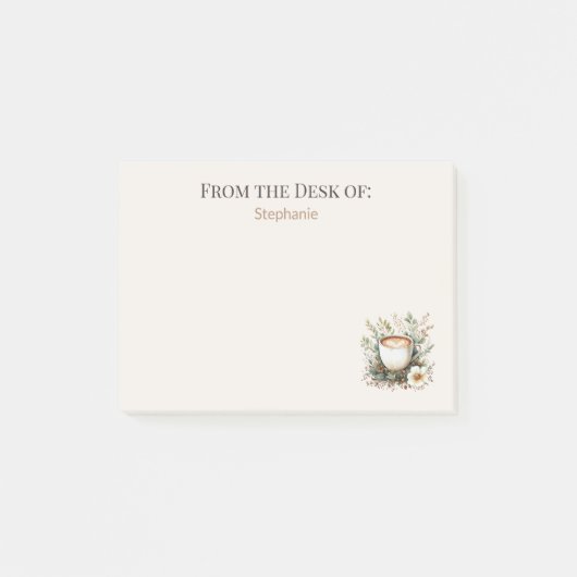 Floral Coffee Mug Personalized Post-it Klebezettel (Vorderseite)