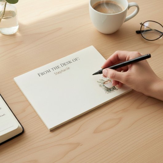 Floral Coffee Mug Personalized Post-it Klebezettel