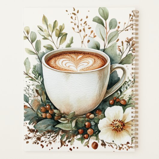 Floral Coffee Themed Personalized Planer (Rückseite)