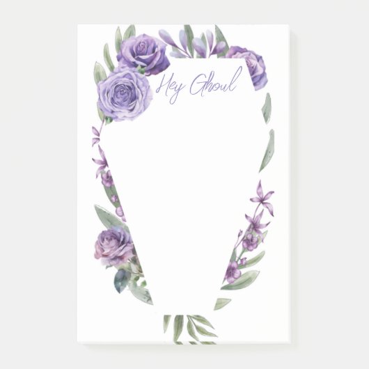 Floral Coffin Invitation Business Cards Post-it Klebezettel (Vorderseite)