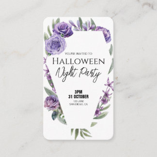 Floral Coffin Invitation Business Cards Visitenkarte