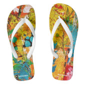 Floral Collage Flip Flops Badesandalen (Fußbett)