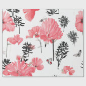 Floral Collage Watercolor Wrap Geschenkpapier (Flach)
