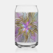 Floral Colorful Abstract Fractal With Pink & Gold Dosenglas (Rückseite)