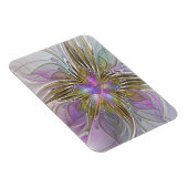 Floral Colorful Abstract Fractal With Pink & Gold Magnet (Rechte Seite)