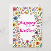 Floral Colorful Easter BRUNCH & HUNT Einladung (Rückseite)