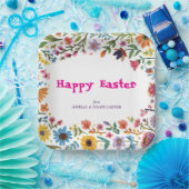 Floral Colorful Easter BRUNCH & HUNT Pappteller (Party)