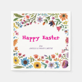 Floral Colorful Easter BRUNCH & HUNT Serviette