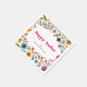 Floral Colorful Easter BRUNCH & HUNT Serviette (Ecke)