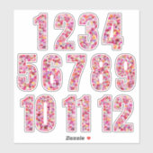 Floral Colorful Twelve Months Botanical Pinkish Aufkleber (Blatt)