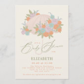Floral Colorful Umbrella Yellow Baby Shower Einladung (Vorderseite)