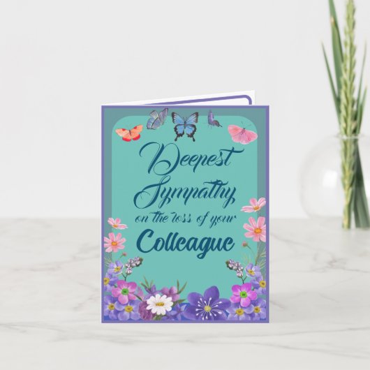 Floral Condolence Message Card Verlust von KollegI Dankeskarte (Vorderseite)