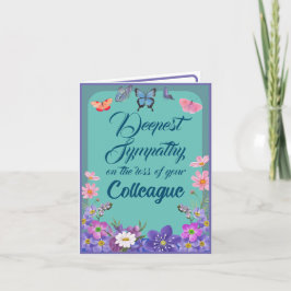 Floral Condolence Message Card Verlust von KollegI Dankeskarte