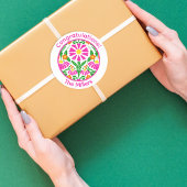Floral Congrats – Personalized & Fun! Runder Aufkleber