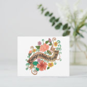 Floral Congratulations Card Postkarte (Stehend Vorderseite)