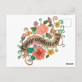 Floral Congratulations Card Postkarte (Rückseite)