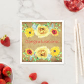 Floral Congratulations Paper Party Napkins Serviette (Beispiel)