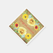 Floral Congratulations Paper Party Napkins Serviette (Ecke)