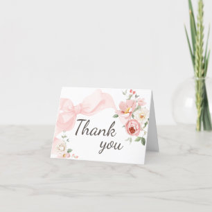 Floral Coquette Baby in Bloom Baby Dusche Dankeskarte
