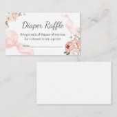 Floral Coquette Baby in Bloom Diaper Raffle Begleitkarte (Vorne/Hinten)