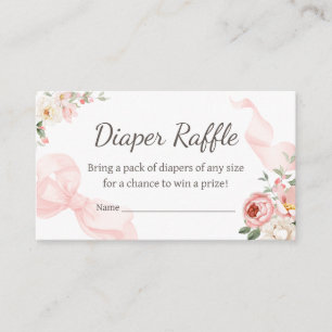 Floral Coquette Baby in Bloom Diaper Raffle Begleitkarte