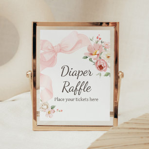 Floral Coquette Baby in Bloom Diaper Raffle Poster
