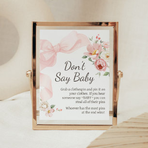 Floral Coquette Baby in Bloom Sprich nicht Baby Poster