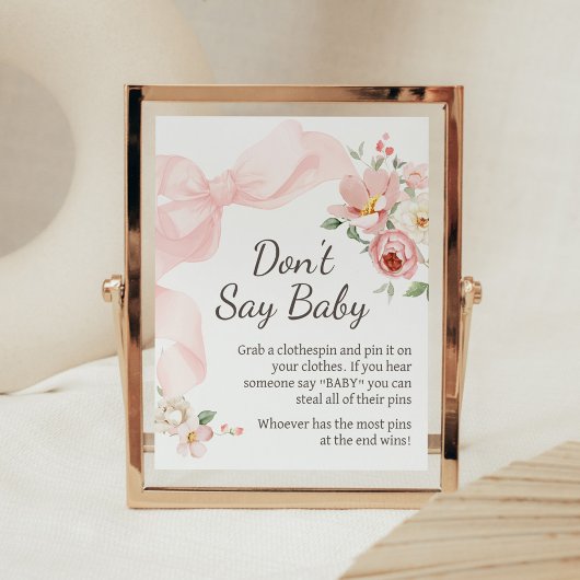 Floral Coquette Baby in Bloom Sprich nicht Baby Poster