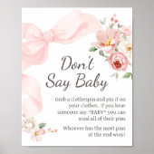 Floral Coquette Baby in Bloom Sprich nicht Baby Poster (Vorne)