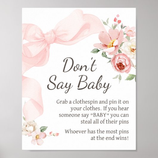 Floral Coquette Baby in Bloom Sprich nicht Baby Poster (Vorne)