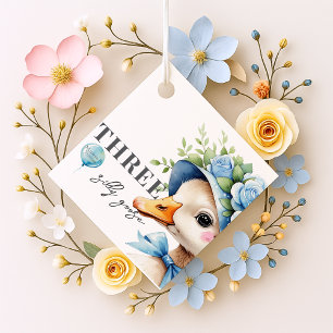Floral Coquette Bow Albern Gänse Junge Geburtstag Geschenkanhänger