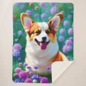 Floral Corgi Sherpadecke (Vorderseite)