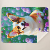 Floral Corgi Sherpadecke (Vorderseite (Horizontal))