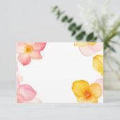Floral Corner Frame Pink and Yellow Flowers PNG Einladung (Stehend Vorderseite)