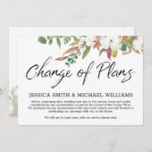 Floral Corona Virus Hochzeit verzögert die Datumsk Einladung (Vorne/Hinten)