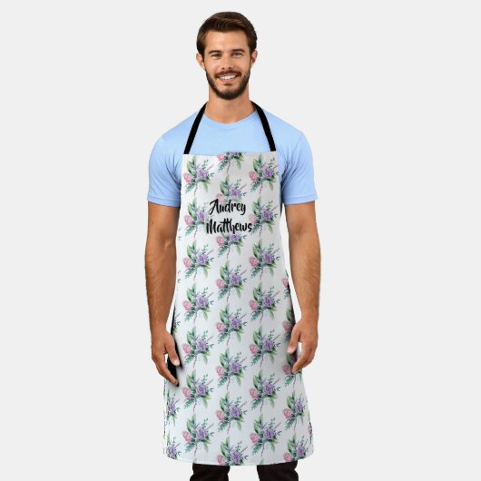 Floral Corsage pattern Personalize with Name Schürze (Getragen)