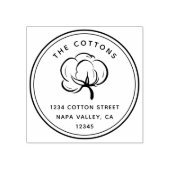 Floral Cotton Boll | RÜCKSENDEADRESSE Gummistempel (Prägung)