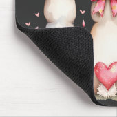 Floral Cottontail Bunny Coquette Bow Rabbit Oster Mousepad (Ecke)