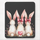 Floral Cottontail Bunny Coquette Bow Rabbit Oster Mousepad (Vorne)