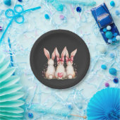 Floral Cottontail Bunny Coquette Bow Rabbit Oster Pappteller (Party)