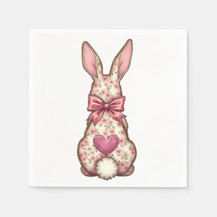 Floral Cottontail Bunny Coquette Bow Rabbit Oster Serviette