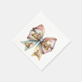 Floral Cottontail Bunny Coquette Bow Rabbit Oster Serviette (Ecke)