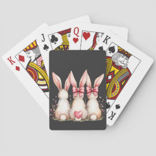 Floral Cottontail Bunny Coquette Bow Rabbit Oster Spielkarten