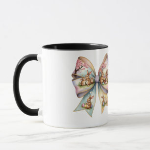 Floral Cottontail Bunny Coquette Bow Rabbit Oster Tasse