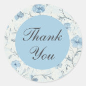 Floral Country Garden Elegante Wedding Vielen Dank Runder Aufkleber (Vorderseite)