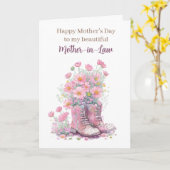 Floral Cowboy Boots Mutter Tag Schwiegermutter Karte (Gelbe Blume)