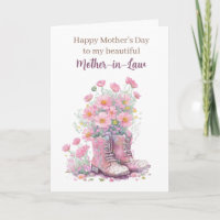 Floral Cowboy Boots Mutter Tag Schwiegermutter