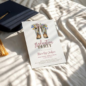 Floral Cowboy Boots Western Graduation Party Einladung